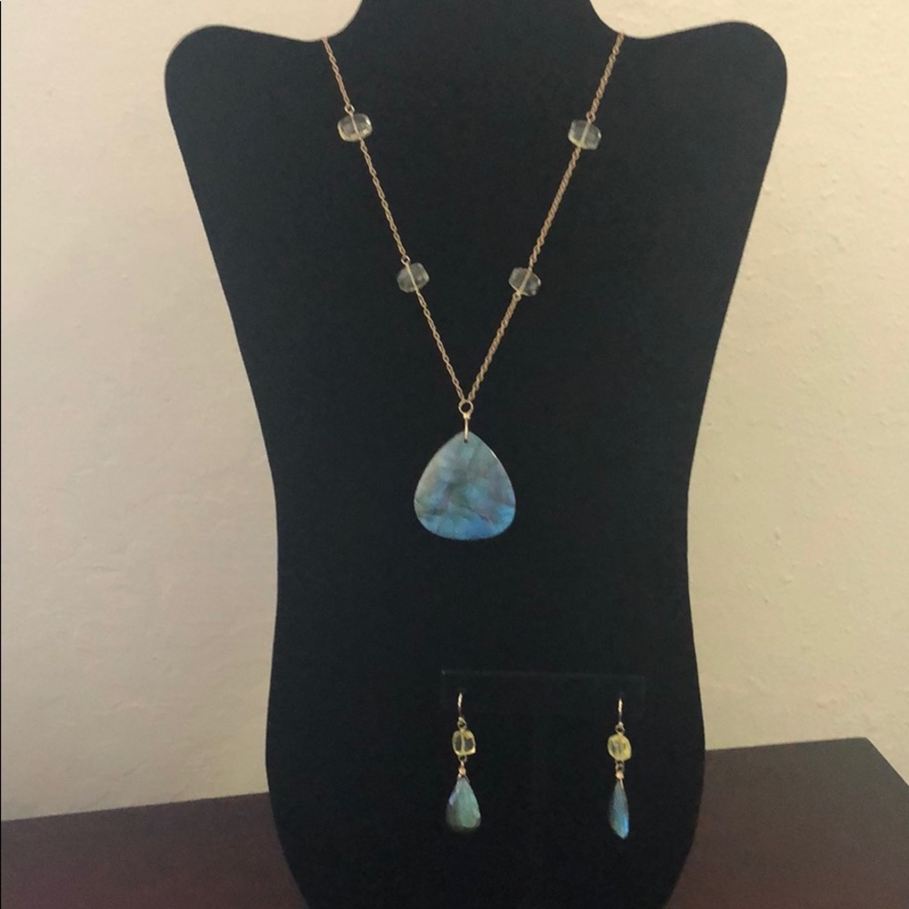 Labradorite necklace and earrings